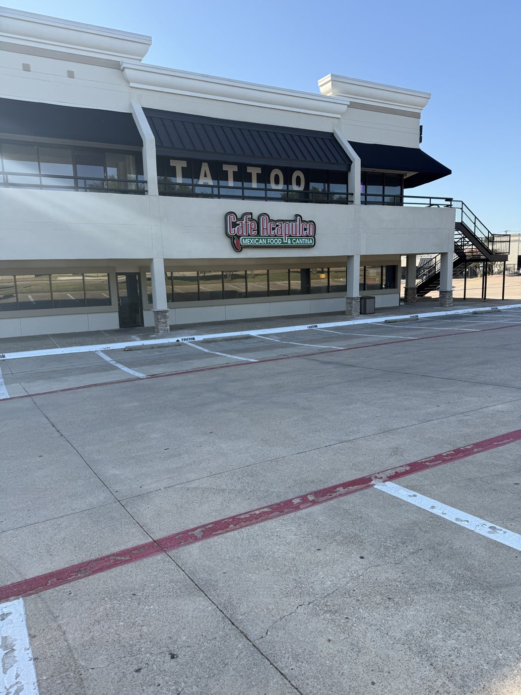 Cafe Acapulco exterior signage at Green Oaks Center in Arlington, Texas